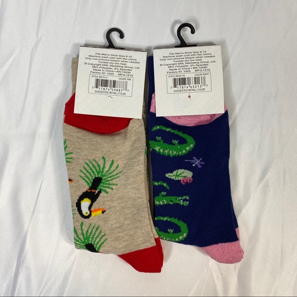 LeGale Men’s Socks fits size 8-12 Gators & Toucans - Picture 7 of 7